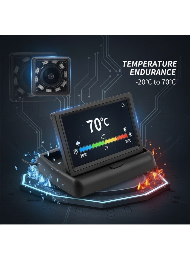 Car Display Monitor 4.3 inch/5 inch – Featuring 2-Way Video Input, Compatible with Rear View Camera & Dash Cam, 12V Operation (Clear and Comfortable View). - Image 4