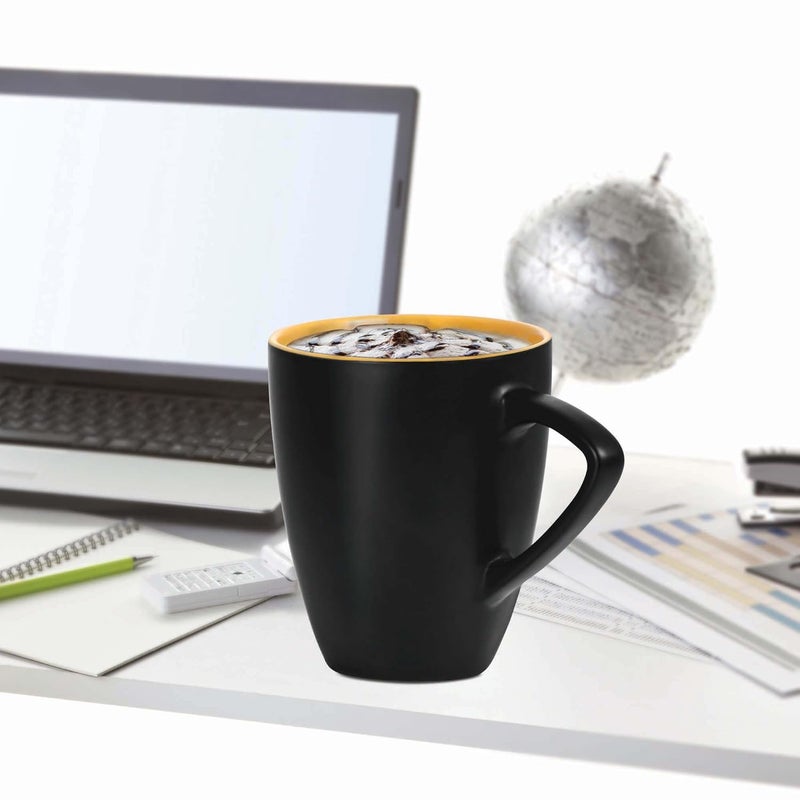 Treo by Milton Delta Ceramic Mug Set of 2 280 ml Each Black Coffee Mug Tea Milk Smoothies Microwave Safe Dishwasher Safe Easy to Handle Glossy Finish - Image 3