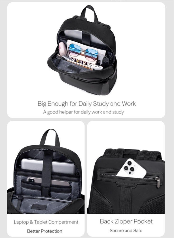 ARCTIC HUNTER Durable School Laptop Backpack, Business Travel Laptop Bag Office Back Bag with Laptop and Tablet Compartment for Men, Black - Image 4