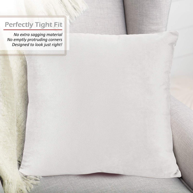 Nestl Throw Pillow Covers  Cozy Velvet Decorative Outdoor Pillow Covers 18X18 Inches  Soft Solid Cushion Covers for Sofa  Bed and Car  Set of 4 - White - Image 4