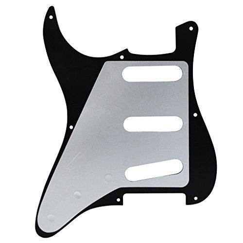 FLEOR 3Ply Black SSS 8 Hole Vintage ST Pickguard Backplate Tremolo Cavity Cover with Screw for Vintage ST Style Guitar Parts - Image 5