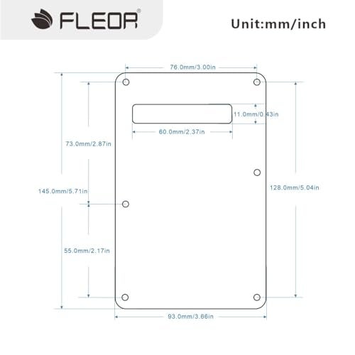 FLEOR 3Ply Black SSS 8 Hole Vintage ST Pickguard Backplate Tremolo Cavity Cover with Screw for Vintage ST Style Guitar Parts - Image 3