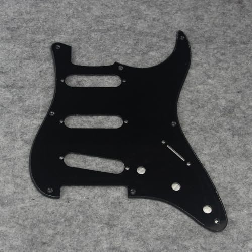 FLEOR 3Ply Black SSS 8 Hole Vintage ST Pickguard Backplate Tremolo Cavity Cover with Screw for Vintage ST Style Guitar Parts - Image 4