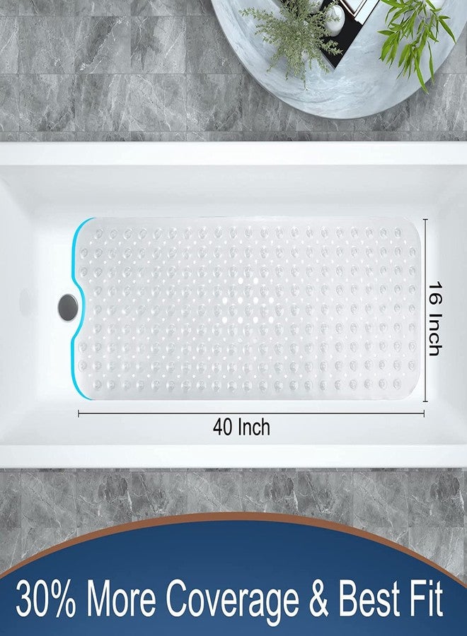 PAGHADI Bath Mat - Large Non Slip Bathtub & Shower Mat - Extra Long 40 X 16 Inch Bathroom Mats for Tub Nonslip Anti Slip Bathmats (40X16 Clear 1-Pack) - Image 5