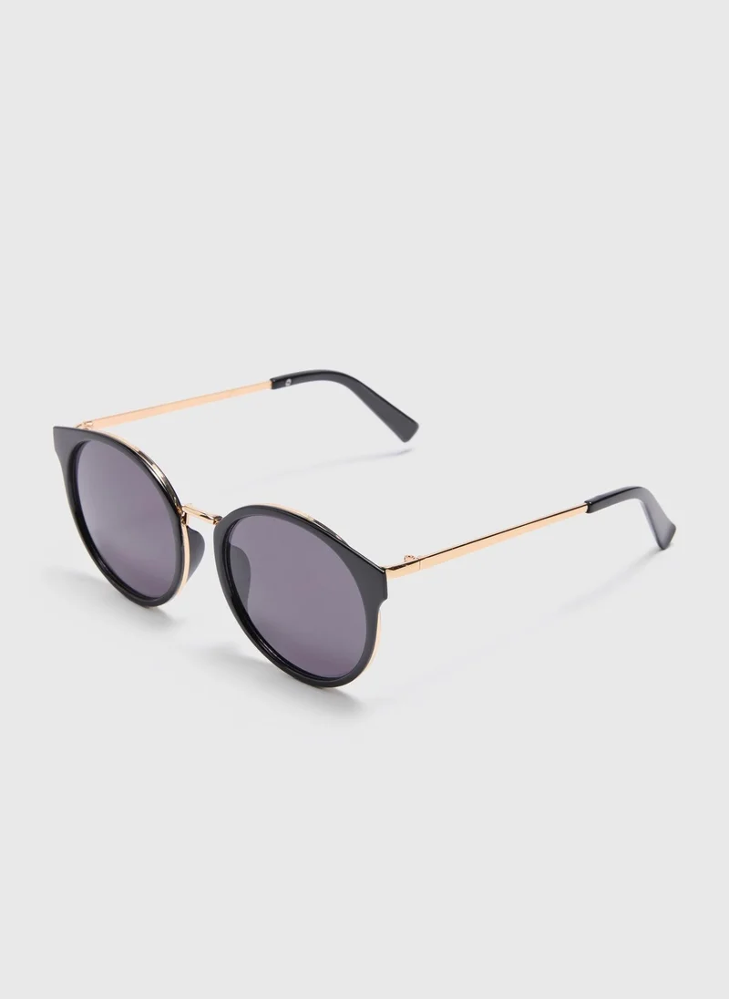 Matalan Black Round Sunglasses