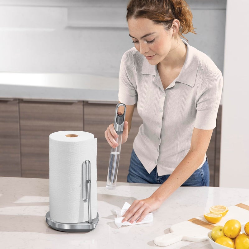 simplehuman Standing Paper Towel Holder with Spray Pump, Brushed Stainless Steel - Image 4
