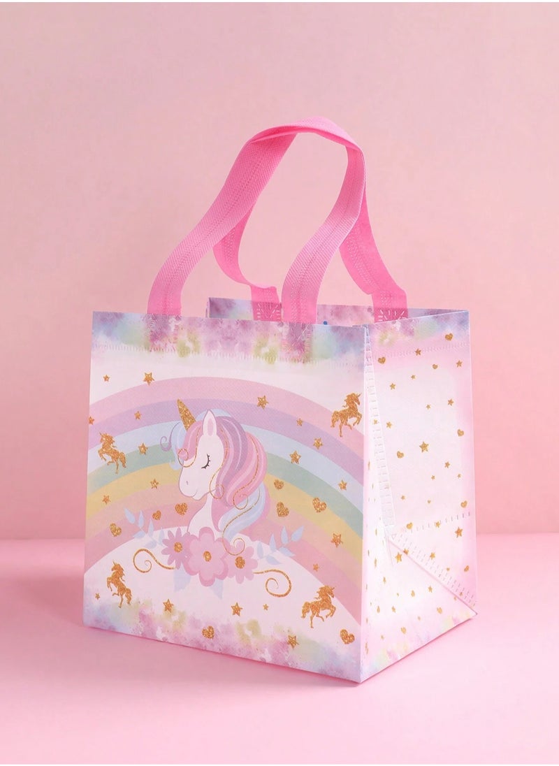 Generic Unicorn Fabric Gift Bags 4 Pack for Birthday Parties and All Occasions  - Image 1