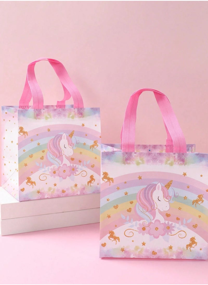 Generic Unicorn Fabric Gift Bags 4 Pack for Birthday Parties and All Occasions  - Image 2
