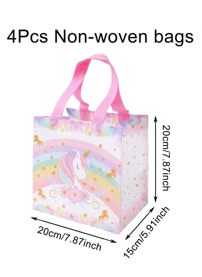 Generic Unicorn Fabric Gift Bags 4 Pack for Birthday Parties and All Occasions  - Image 5