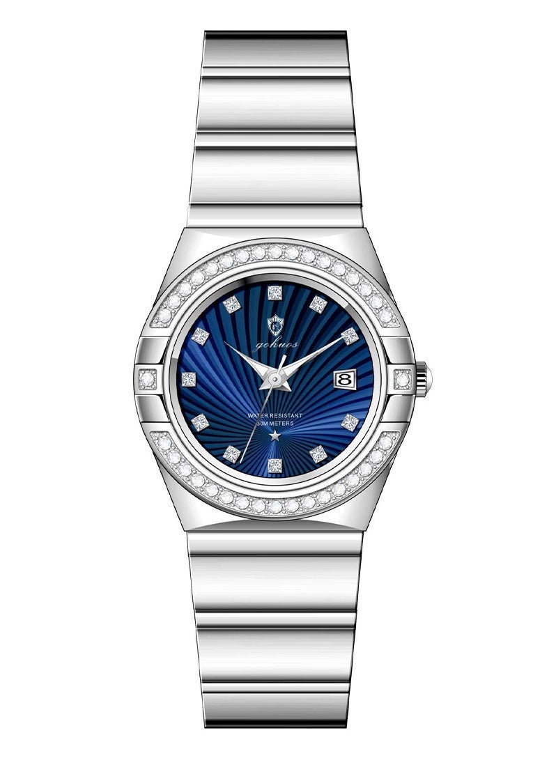 GOHUOS Women's Watch, Quartz Stainless Steel Water Resistant Analog Business Luxury Ladies Wrist Watch - 27mm - Image 3