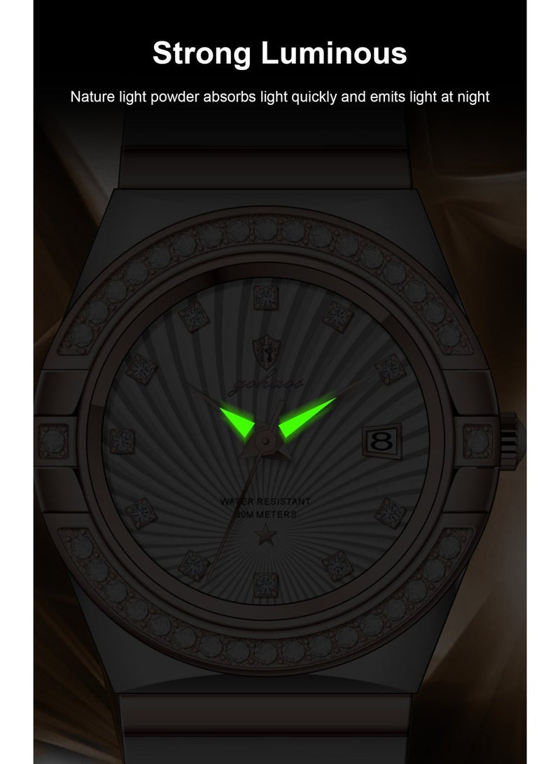 GOHUOS Women's Watch, Quartz Stainless Steel Water Resistant Analog Business Luxury Ladies Wrist Watch - 27mm - Image 5