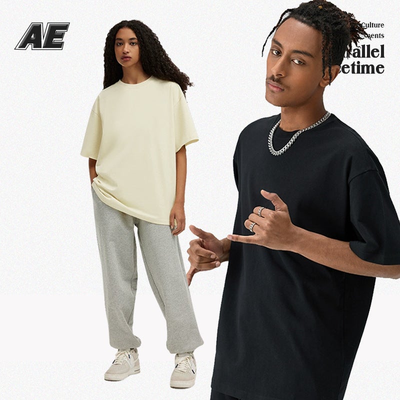 Ae Men'S 0004 Land 310G Heavy T-Shirt Men'S American Oversize Solid Color Cotton Short Sleeve T - Image 5