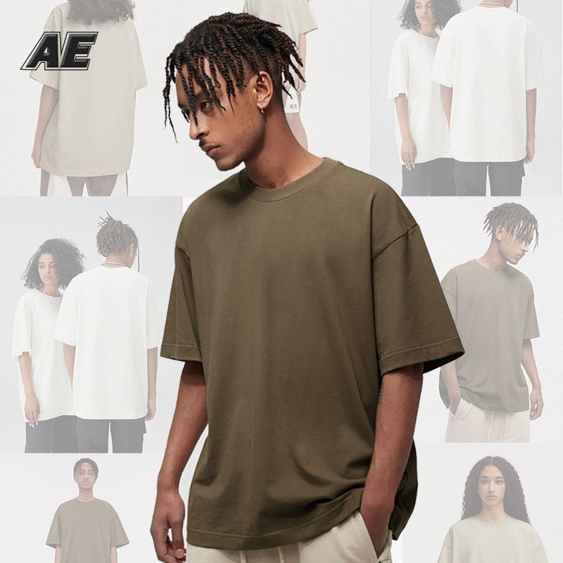 Ae Men'S 0004 Land 310G Heavy T-Shirt Men'S American Oversize Solid Color Cotton Short Sleeve T - Image 3