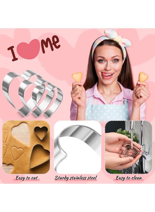 LifeisLuck Love Heart Cookie Cutters Set, 7 Sizes Heart Shaped Cookie Cutters Stainless Steel Biscuit Molds Fondant Cake Cookie Molds for Valentine's Day Anniversaries Birthday Holiday Gifts - Image 4