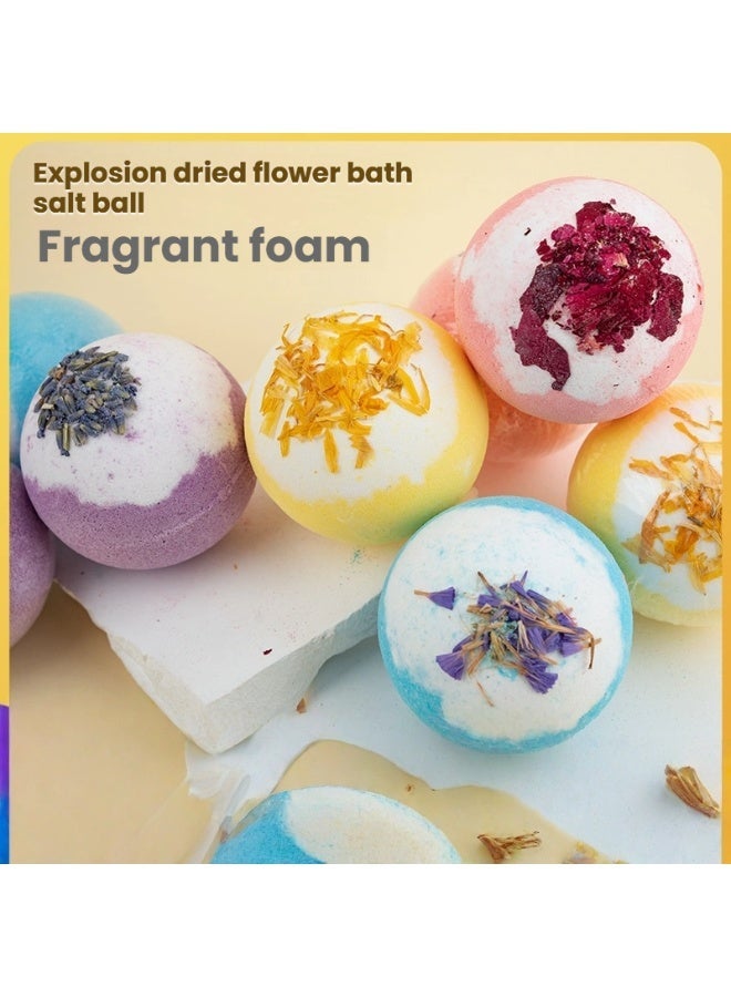100g Explosive Dried Flower Bath Salt Balls Essential Oil Bubble Bath Bombs - Image 2