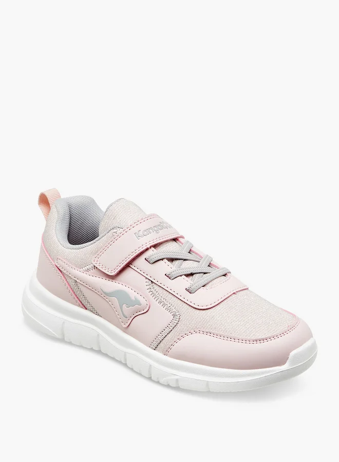kangaROOS Girls' Panelled Sports Shoes with Hook and Loop Closure
