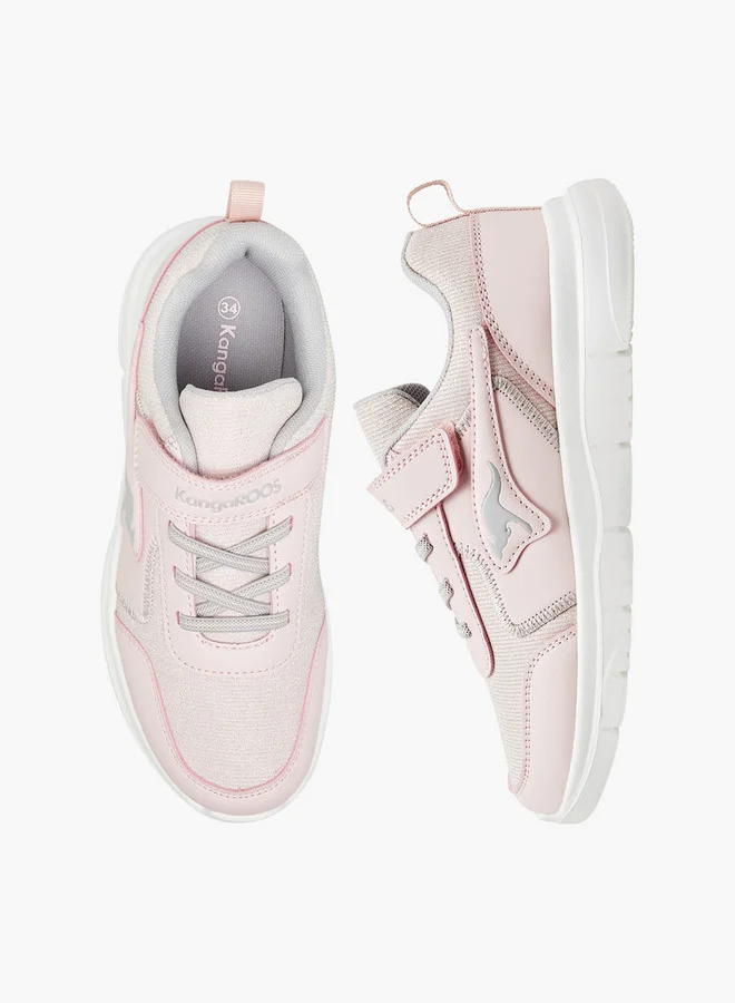 kangaROOS Girls' Panelled Sports Shoes with Hook and Loop Closure