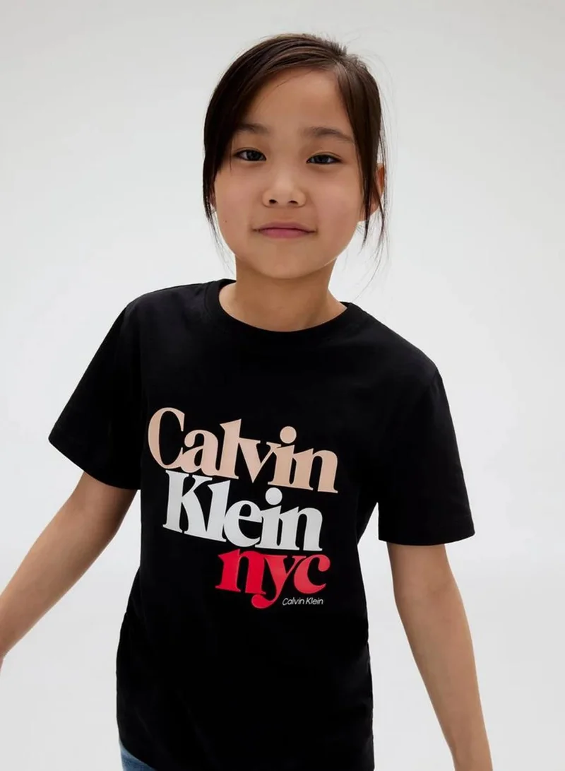 Calvin Klein Jeans Ck Black Logo T-Shirt for Women | Best Price UAE