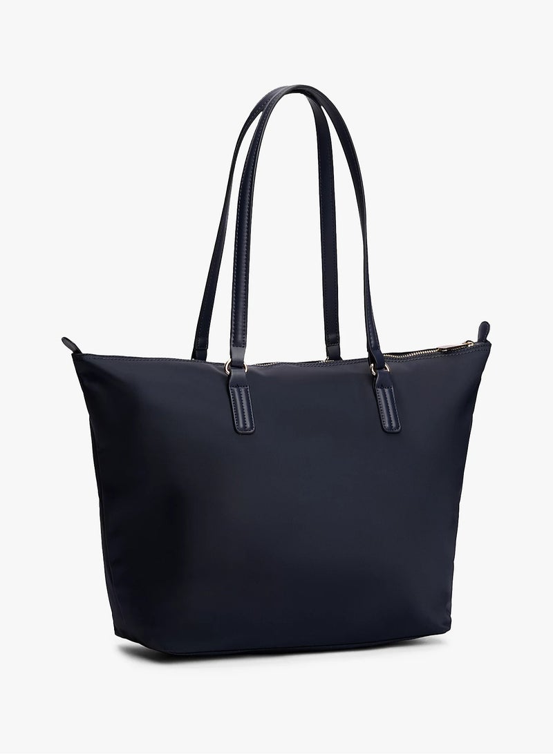 Tommy Hilfiger Plus Tommy Hilfiger Women's Dark Blue Tote Bags, Classic Fashion Versatile Signature Tape Large Capacity Shoulder Bag Handbag for Travel, Work, Gym,  - Image 5