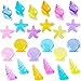 Niceup 90pcs Plastic Seashell Toys Under Sea Ocean Party Dcor Sea Creatures Sensory Bin Bottle Filler Acrylic Conch Shells Sea Stars for Mermaid Pirate Pool Party Favor Diving Gems Crafts - Image 2