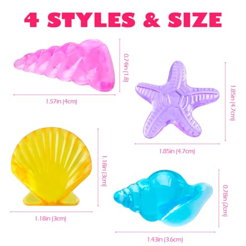 Niceup 90pcs Plastic Seashell Toys Under Sea Ocean Party Dcor Sea Creatures Sensory Bin Bottle Filler Acrylic Conch Shells Sea Stars for Mermaid Pirate Pool Party Favor Diving Gems Crafts - Image 5
