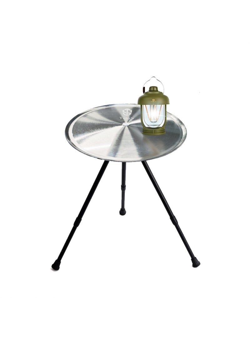 Toby's Tobyâ€™S Lightweight Foldable Aluminum Camping Table With Portable Retro Led Camping Light  Adjustable Height, Durable, Stylish Combo For Outdoor Adventures, Bbqs, Picnics, And Travel - Image 1