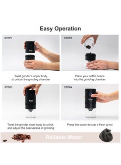 Youque Portable Electric Coffee Grinder Black  - Image 3