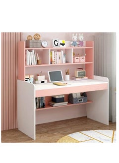 Kids Desks, Kid Study Table, Adjustable Lifting Height Children Desk, Multifunctional Children's Reading Activity Desk, with Multi-Tier Large-Capacity Bookshelf, for Student Write Study, 100x48x136cm