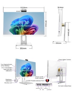 Kaulle 27 Inch All In One Desktop Computer, Intel Core i5-12500H, Windows 11 Pro, 16GB RAM, 512GB SSD, 5G Wi-Fi, Bluetooth 4.2, All In One PC With Keyboard And Mouse White DK270FB  - Image 3