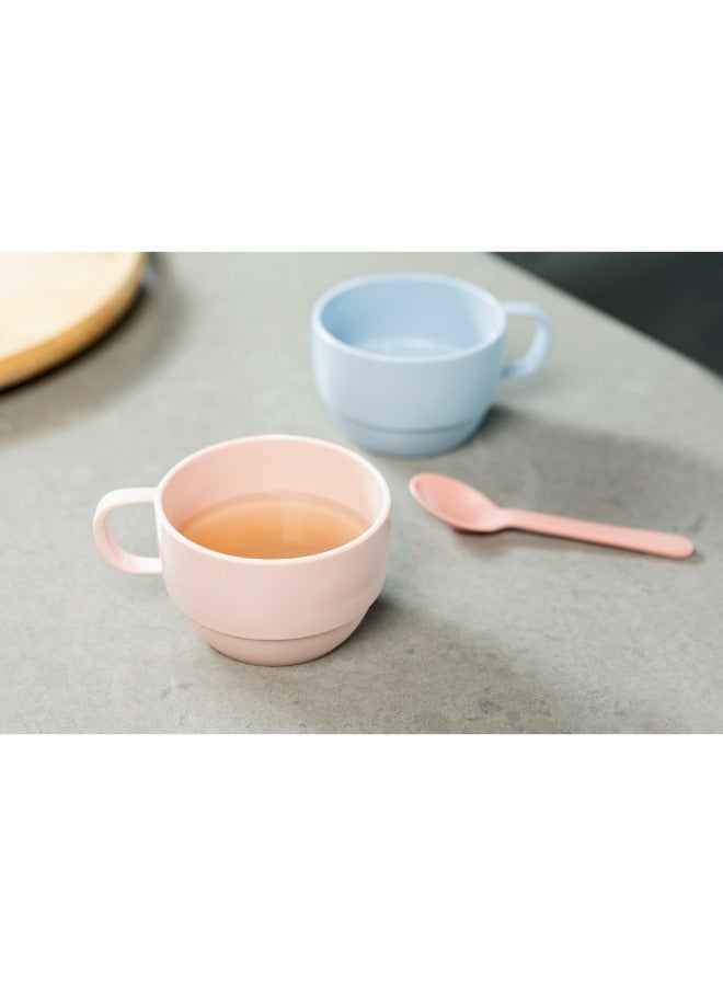 inochi Amori Spoons Set - 4 Pieces, Easy Grip, Reusable Odorless, BPA Free Dishwasher Safe, Easy to Hold, Milky Orange + Light Blue + Light Pink + Tea Green - Image 5