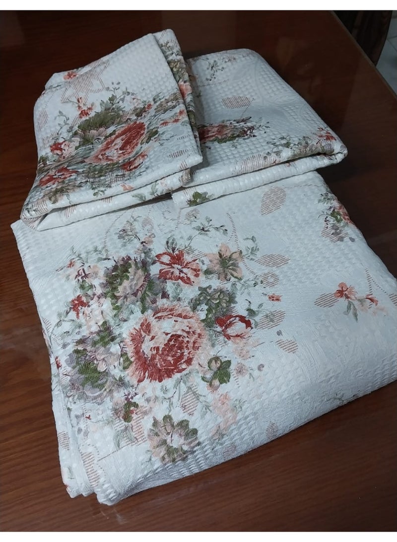 3-piece floral duvet cover set, flap cover and 2 pillowcases, high-quality cotton duvet cover, 220*240 - Image 1