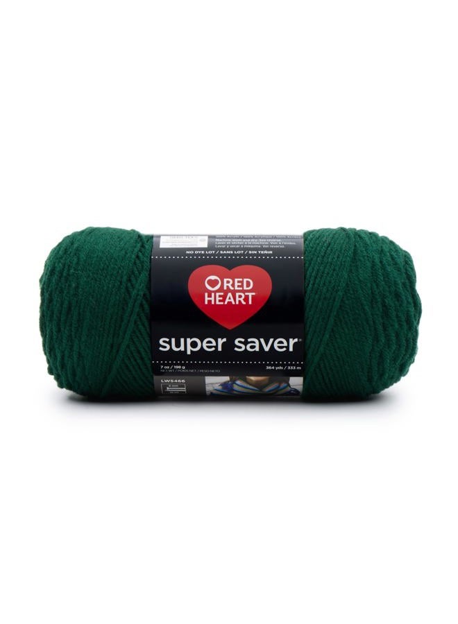 RED HEART Super Saver Yarn, Hunter Green - Image 1