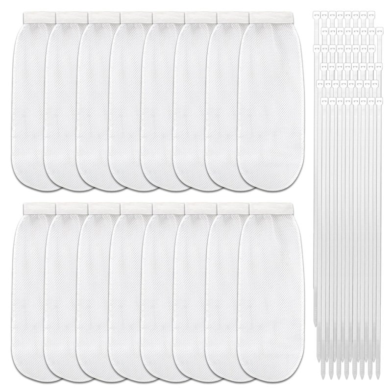 Nufiwra 64Piece Lint Trap and Cable Ties Set for Washing Machine Includes 16 Nylon Mesh Lint Traps and 48 Cable Ties Easy and Effective Lint Filtration White - Image 2