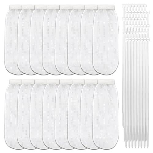 Nufiwra 64Piece Lint Trap and Cable Ties Set for Washing Machine Includes 16 Nylon Mesh Lint Traps and 48 Cable Ties Easy and Effective Lint Filtration White - Image 1