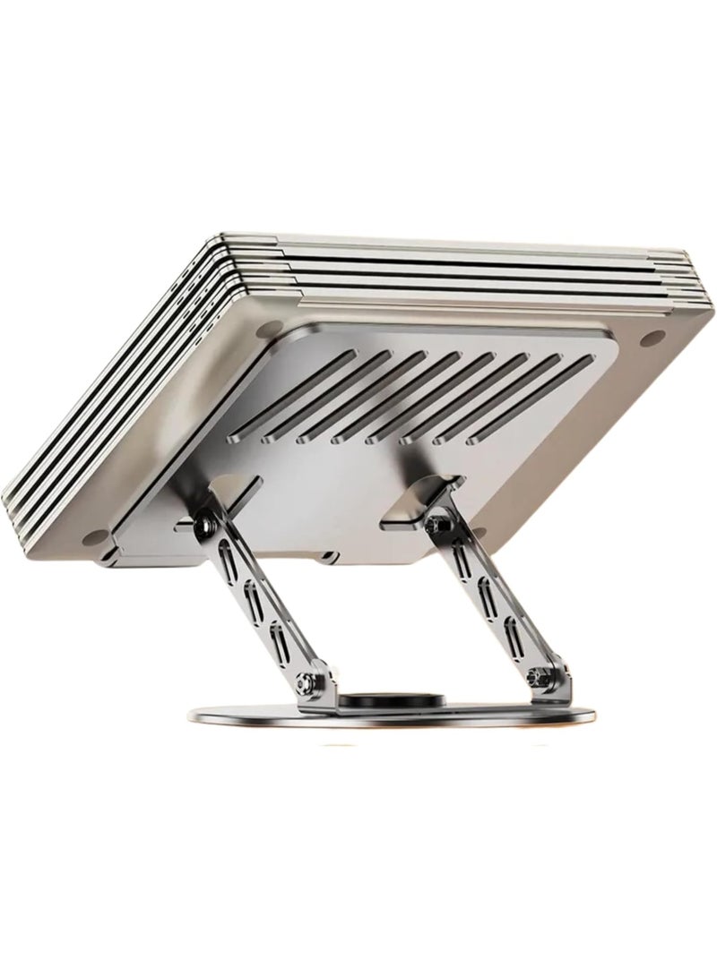 JBQ Adjustable Aluminum Laptop Stand – 360° Rotating Ergonomic Riser for Desk, Foldable & Ventilated Holder for Office and Home - Image 5