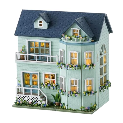 MAGQOO DIY Miniature Dollhouse Kit with Furniture 1100 Scale Creative Room Mini Wooden Doll House Accessories DIY Miniature House Kit Warm House - Image 1