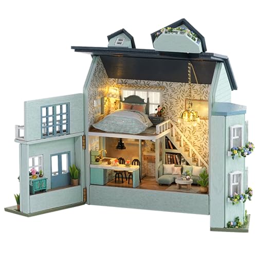 MAGQOO DIY Miniature Dollhouse Kit with Furniture 1100 Scale Creative Room Mini Wooden Doll House Accessories DIY Miniature House Kit Warm House - Image 5