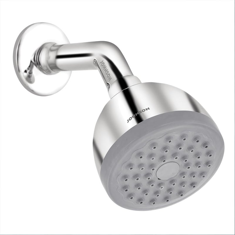 Johnson Bathrooms Dew Single Flow Round Overhead Shower Without Shower ArmABS MaterialRotating Head Overhead ShowerSingleFlow Setting AntiCorrosionEasyClean1 Year WarrantyS0816CAMZ Chrome - Image 1