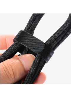 GrunX GrunXDuck Reusable Velcro Cable Ties Twist Ties Multipurpose Cable Organiser Hook Loop Ties For Home Office Pack of 10 Pieces Black  - Image 2