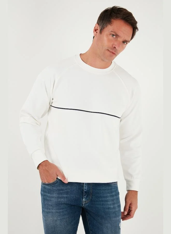 Buratti  Buratti Cotton Striped Detail Relaxed Fit Crew Neck Sweatshirt Men's SWEAT 5901227 for Men | Best Price UAE