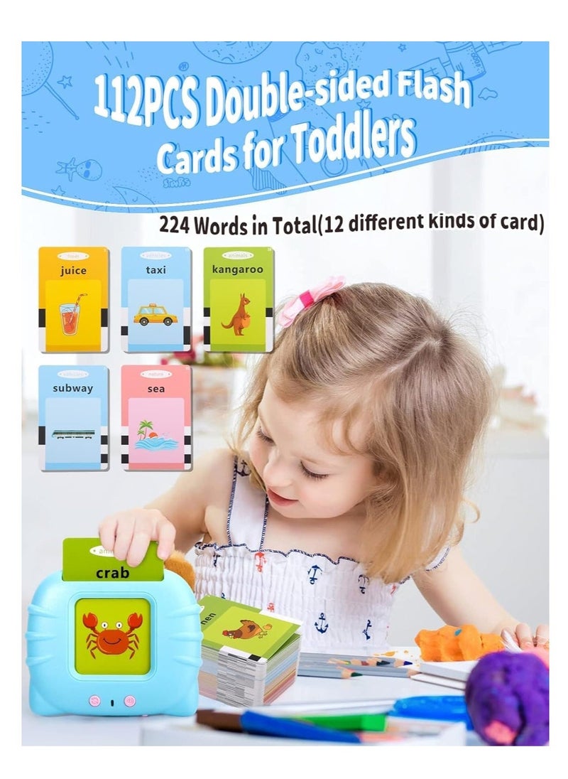 ELTRAZONE Talking Flash Cards Learning Toys for 2 3 4 5 6 Year Old Boys Girls, Autism Sensory Toys for Autistic Children with 224 Words, Preschool Montessori Toys and Birthday Gift for Kids Ages 2-6 - Image 2
