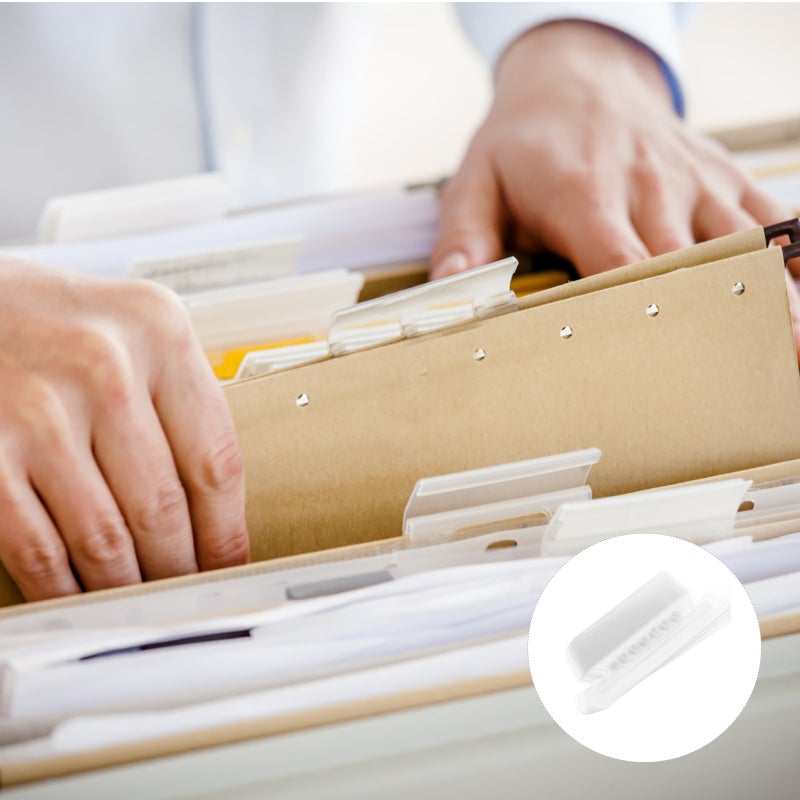 100pcs Index File Folder Tabs File Filing Tabs Hanging File Labels Portable Document Folder Tabs - Image 5
