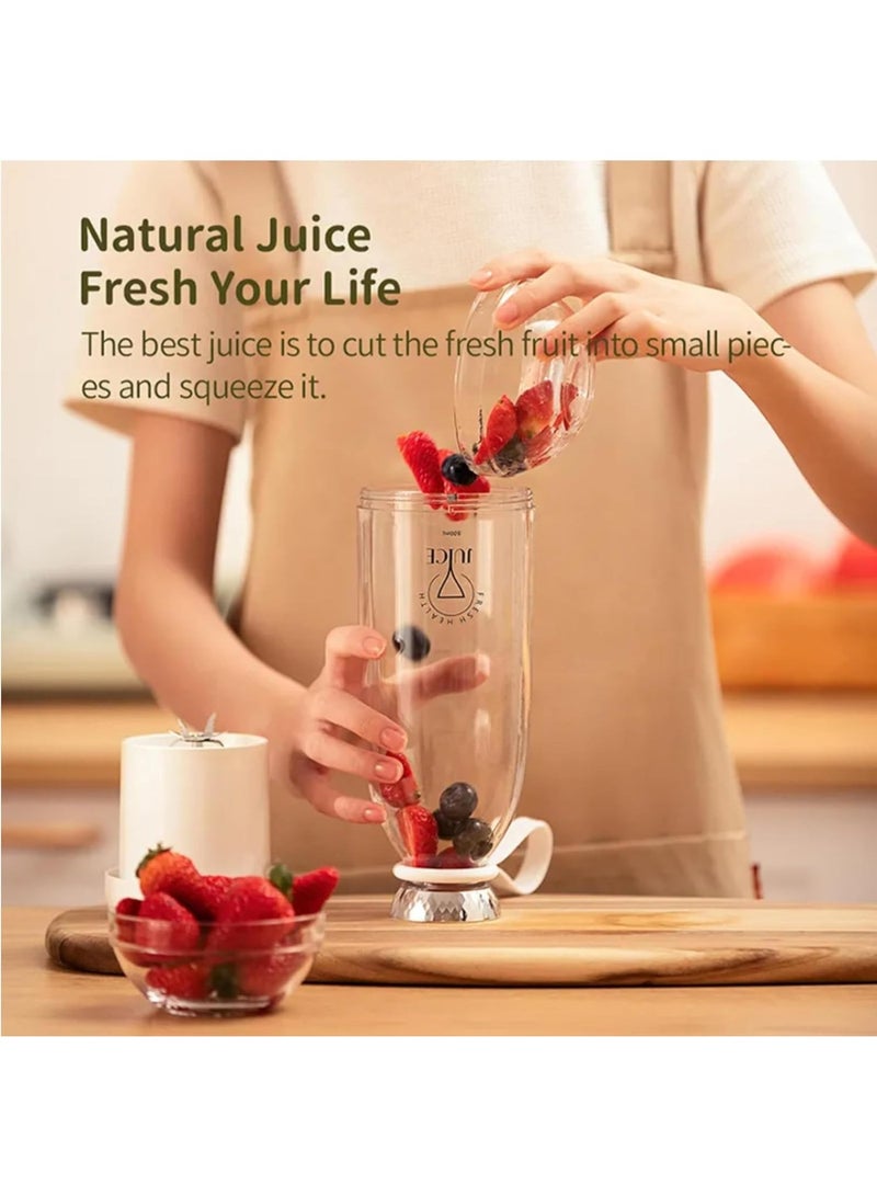 Portable Blender 500ml Personal Smoothie Maker – 6-Blade USB Rechargeable Mini Juicer Cup with Travel Lid for Gym, Office & Outdoor Use (Pink) - Image 4