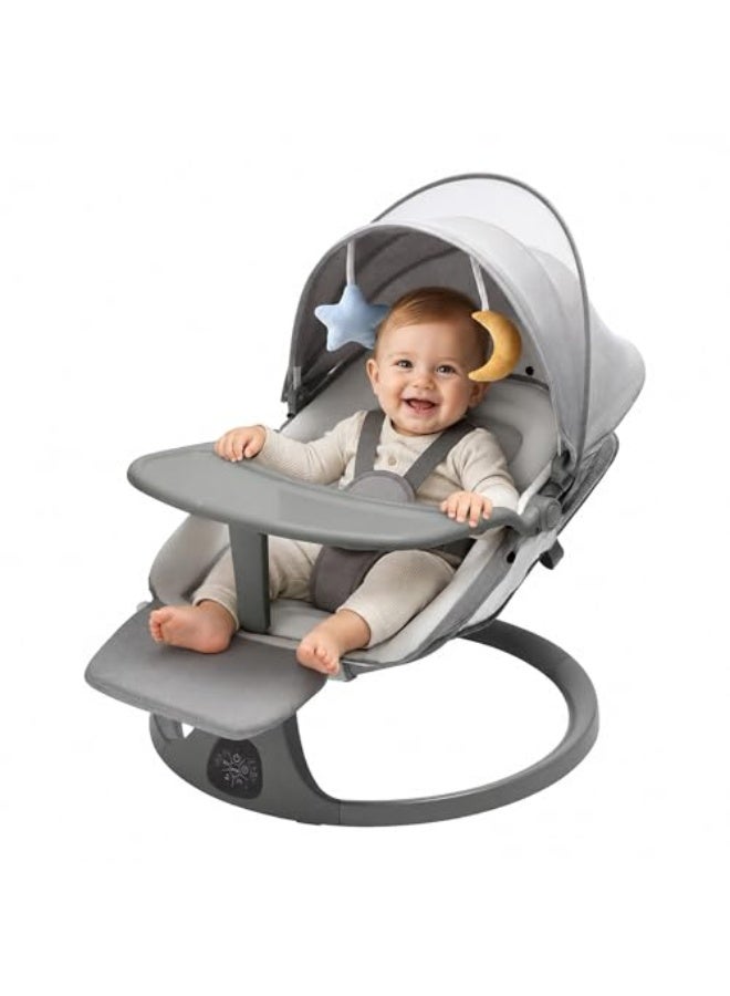 Baby Rocking Chair with Music & Vibration, Foldable Baby Bouncer Seat, Lightweight Infant Rocker Recliner for Newborns & Toddlers (High end flagship version) - Image 1
