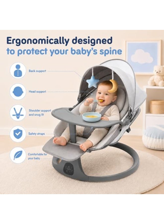 Baby Rocking Chair with Music & Vibration, Foldable Baby Bouncer Seat, Lightweight Infant Rocker Recliner for Newborns & Toddlers (High end flagship version) - Image 3