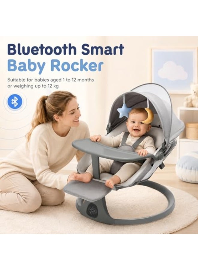 Baby Rocking Chair with Music & Vibration, Foldable Baby Bouncer Seat, Lightweight Infant Rocker Recliner for Newborns & Toddlers (High end flagship version) - Image 2