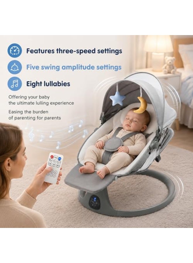Baby Rocking Chair with Music & Vibration, Foldable Baby Bouncer Seat, Lightweight Infant Rocker Recliner for Newborns & Toddlers (High end flagship version) - Image 5