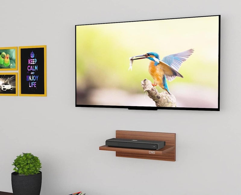 DAS Wall Mounted Engineered Wood TV Entertainment Unit/Set Top Box Stand Classic Walnut - Ariann - Image 1