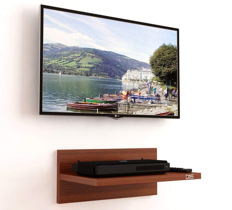 DAS Wall Mounted Engineered Wood TV Entertainment Unit/Set Top Box Stand Classic Walnut - Ariann - Image 2