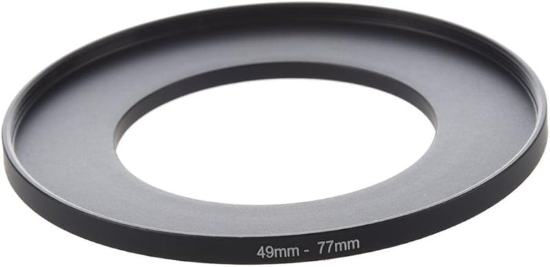 49mm To 77mm Camera Lens Filter Step Up Ring Adapter Black - Image 1